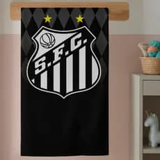 Toalha De Banho Praia Preto e Branco Estilo Time da Baixada Santista  Ideal Para Presente dos  Pais