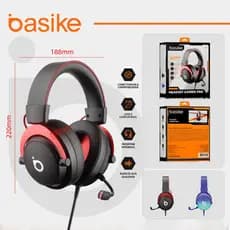 BASIKE x KINVO Fone Gamer Profissional com Microfone ENC Redução de Ruído USB Fone de Ouvido para Window Mac PS4 PS5 Tvs