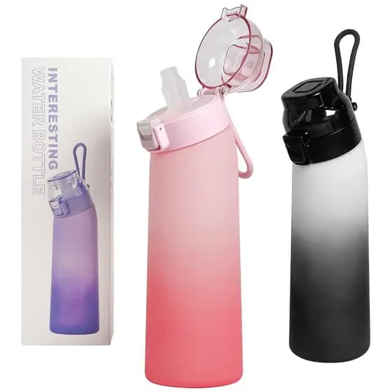 Garrafa de Água com Anel de Sabor Frutas 650ml Tampa à Prova de Vazamento BPA