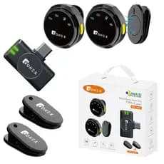 ONEX Microfone Lapela Sem Fio 2 em 1 para Celular Lightning com Redução de Ruído Duais discos sem fio