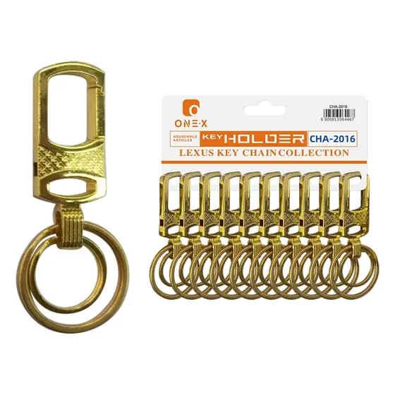 ONEX 10pcs Chaveiro de Metal Dourado Masculino, Gancho para Cinto com Anéis Duplos