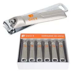 ONEX 6/12pcs Cortador de Unha com Coletor de Resíduos e Lixa, Aço Inoxidável, Anti-respingo