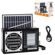 Rádio Portátil Bluetooth Painel Solar com lanterna BT TF USB Radio Retro Caixa de Som Usb Sd Am Fm