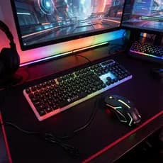 ONEX Kit Teclado e Mouse Gamer RGB Com Fio USB - Iluminação Rainbow, Teclado QWERTY,Combo Com Fio USB para PC Notebook