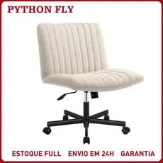 Cadeira de Escritório Ergonômica Confortável com Rodas Giratória - Estofado Acolchoado Grosso, Altura Ajustável