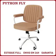 Cadeira De Escritório Giratória Cadeira de Diretor Retrô Luxuosa em Couro, Giratória e Ergonômica para Escritório