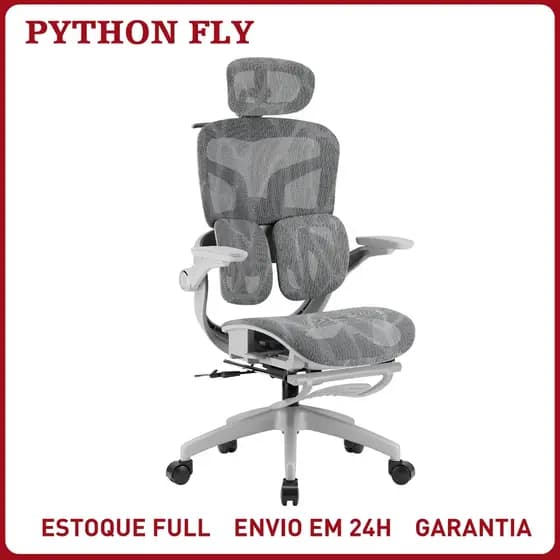 Cadeira Ergonômica com Encosto 4D e Coluna S – Mesh Respirável, 3 Posições, Ajuste de Altura, Ideal para Home Office
