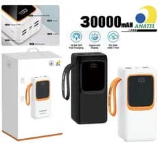 Carregador Portátil 30000 mAh Powerbank Turbo 22.5W Com Cordão Antiqueda Agold BTE-46
