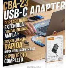 Adaptador OTG USB Fêmea A’Gold CBA-23 Tipo-C para Celular iPhone e Android