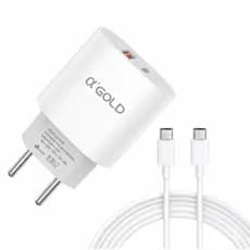 Carregador Turbo 40W com cabo Tipo C para Tipo C Fonte 2 Entrada USB e USB C carregamento rápido