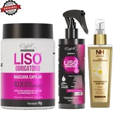 Kit Liso Extraordinário - Máscara 1L, Óleo Extraordinário 100ml, Spray Liso Obrigatório 200ml BELKIT