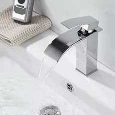 Torneira Monocomando Cascata Baixa Misturador Banheiro inox metal Torneira Lavabo Premium