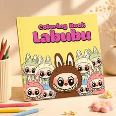 Livro De Colorir Labubu | Cute, Aesthetic, Anti Estresse e Criativo | Folha Grossa