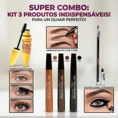 kit Lapis de olho + Caneta de Sobrancelha + Máscara de Cílios | Kit completo Make