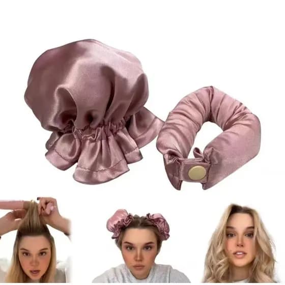 kit 2 unidades Modelador de Cabelo Sem Calor Cetim, Fita para Cachos Dormir Cabelos Compridos