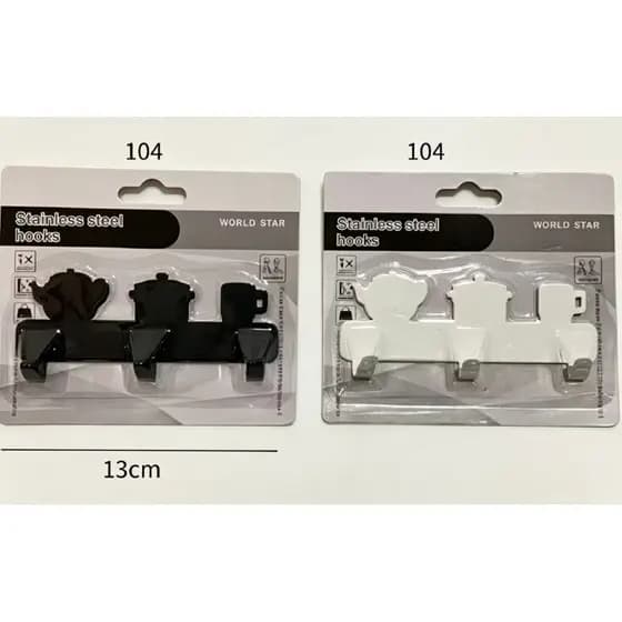 3 Ganchos Adesivo Sem Furo, Suporte de Pared para Cozinha e Banheiro, Sem Danificar a Parede