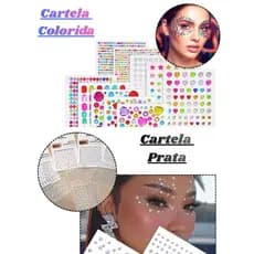 Auto Adesivo Strass Maquiagem Para Olhos Rosto Meninas Vidros De Diamante De Cristal