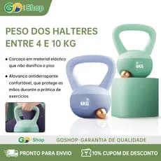 Kettlebell Emborracha 4kg a 10kg Treino Funcional Academia Musculação Peso Fitness Casa Exercício