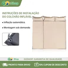 Este colchão inflável com bolsa de armazenamento é perfeito para acampar, nadar e outros usos, e pode ser montado.