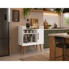 Cantinho Cafe Goumert Aparador Bufet Armario Cozinha Decoracao Barato Balcao Com Porta Mdf Prateleira Especial Pequeno