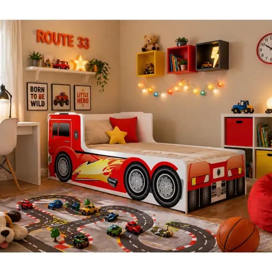 Cama Caminhão Montessoriana Infantil Com Grade Menino Menina Decorativo