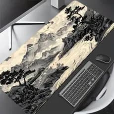 Mousepad Decorativo Arte Clássica Montanhosa Antiderrapante Ideal para Setup Minimalista