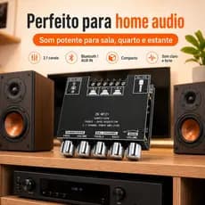 Amplificador Estéreo 2.1 ZK-MT21 - Bluetooth 5.0, 100W RMS, Grave/Agudo, Home Theater