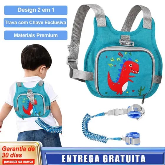 2-in-1 Toddler Backpack Harness Leash Anti-Lost Safety Wrist Link Strap for Kids