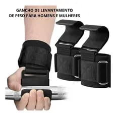 Pair of Steel Hook Straps with Reinforced Wrist Grips, 2nd Generation, High Quality, for Weight Training, Bodybuilding