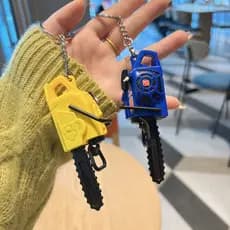 Crianças cordão motosserra Greening log viu saco pingente carro chaveiro complicado simulação brinquedo presente