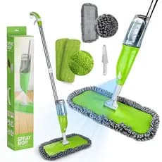 Mop Spray Giratório 360° com Rotação Total e Pano de Microfibra Lavável