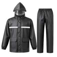 Conjunto Capa de Chuva Impermeável com Calça Faixa Refletiva e Máscara Facial Removível para Motoqueiro