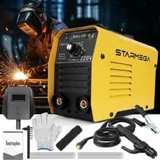 STARMEGA Máquina de Solda Inversora MMA-300 220V Portátil Kit Completo com Máscara Luvas Eletrodos e Acessórios