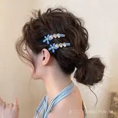 Presilha de cabelo em formato de coração com strass, estilo primavera e verão, para mulheres, com franjas laterais, um n