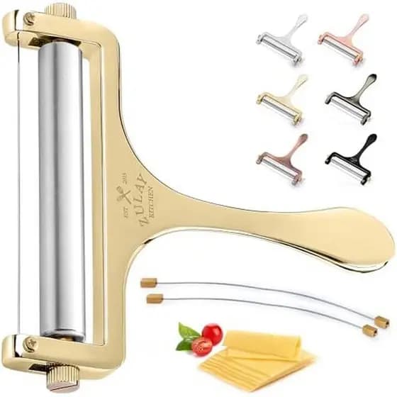 Cortador De Queijo De Fio De Aço Inoxidável Zulay Kitchen-Portátil Ajustável Com 2 Fios Extras-Barbeador Premium Para Mu