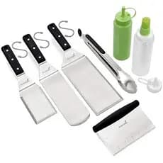 Conjunto De Acessórios Para Grelha De Espátula De Metal-Raspador De Plana Panqueca Flipper Hambúrguer Turner-Utensílio Ó