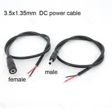 Conector De Cabo Jack 3.5x1.35mm , Plugue De Alimentação DC Com Fio De Extensão , Adaptador Macho Fêmea BR16B2