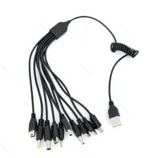 10 Em 1 DC Micro USB Macho Telefone Móvel Mola Potência 10pin Carregador Cabo Adaptador Plug Brinquedos De Fio De Carreg