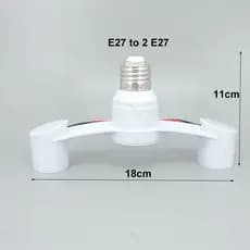 2 Cabeças Divisor e27 Para 2 e27 led base Da Lâmpada Conversor Soquete Titular Luz 2 Vias Adaptador De Energia Estendida