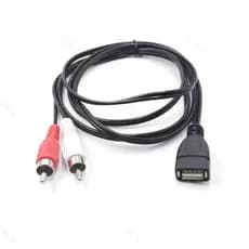 1.5M USB 2.0 Uma Tomada Fêmea Para 2 RCA Macho Conector Cabo De Extensão De Áudio E Vídeo BR16B3