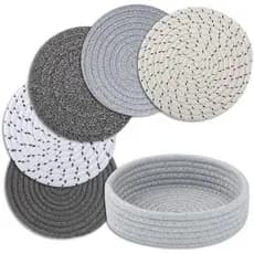 Trivets Para Pratos Quentes , Panelas E Frigideiras , Almofadas Com Cesta De Armazenamento , Porta-Cozinha , Tapete Resi