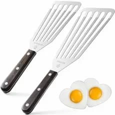 Espátula De Peixe De 2 Pacotes De Aço Inoxidável , Metal Flexível Perfeita Para Virar Ovos , Hambúrgueres E Assar , Vira