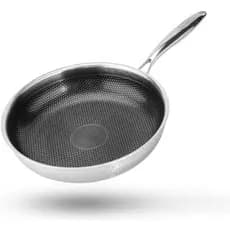 Frigideira Antiaderente Híbrida De Aço Inoxidável De 8 Polegadas , Frigideiras Antiaderentes , Panelas Sem PFOA , Segura