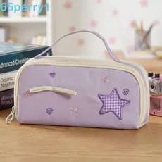 PERRY1 Y2k Star Pencil Case , Bolsa Para Lápis De Grande Capacidade Estilo Coreano , Multifuncional
