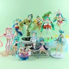 23 Estilo Cantor Virtual Hatsune Miku Anime Figura Nadar Anel De Asa De Lótus Folha Sono Saia Sakura Rosa Menina PVC Fig