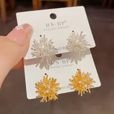 Francês simples Metal Dandelion fogos de artifício brincos temperamento moda luz luxo All-Match Design brincos atacado 3