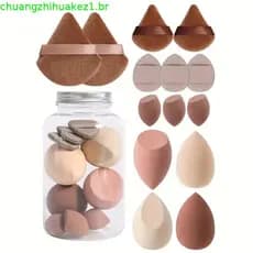 Conjunto de 7/12/14 peças de esponjas de maquiagem super macias, esponja triangular para pó, uso úmido/seco, esponja em