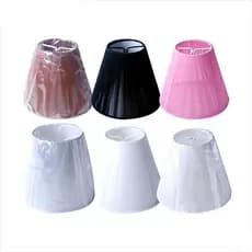 Estilo europeu lâmpada de cristal lustre abajur tecido sombra acrílico vermelho preto branco capa vela abajur parede E14
