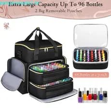 Bolsa Organizadora De Esmalte De Carta , Grande Capacidade Com De Armazenamento De Alça De Ombro , Portátil Para Kit De