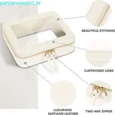 Bolsa de Maquiagem Transparente à Prova d'Água em PVC, Caixa de Armazenamento de Cosméticos para Mulheres, Bolsa de Viag